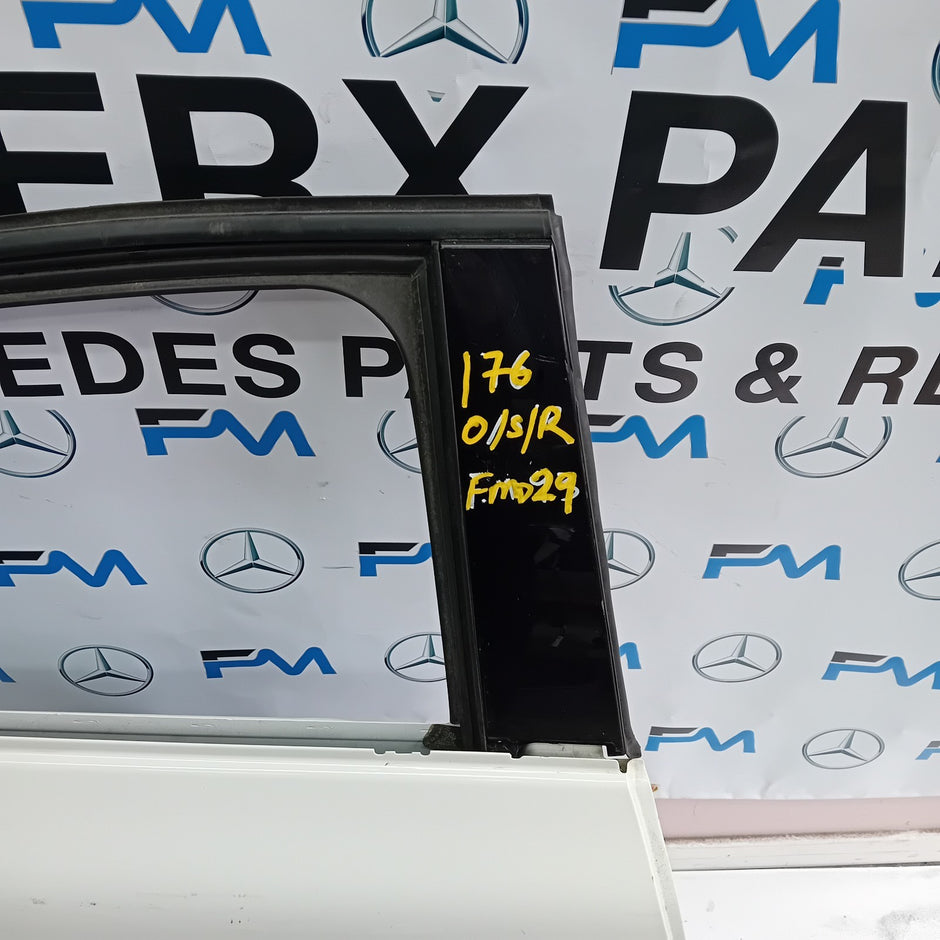MERCEDES BENZ A-CLASS W176 DRIVER SIDE REAR DOOR O/S/R INCOMPLETE WHITE FMD29 