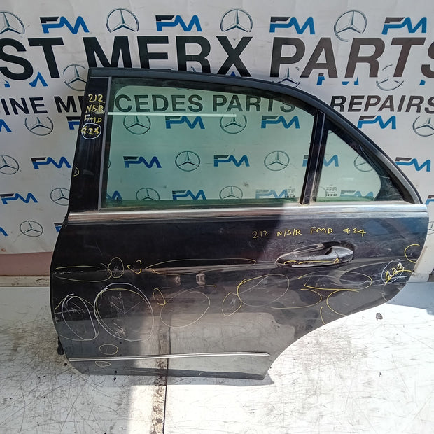MERCEDES E-CLASS W212  PASSENGER REAR DOOR NSR BLACK 2009-16 COMPLETE FMD424