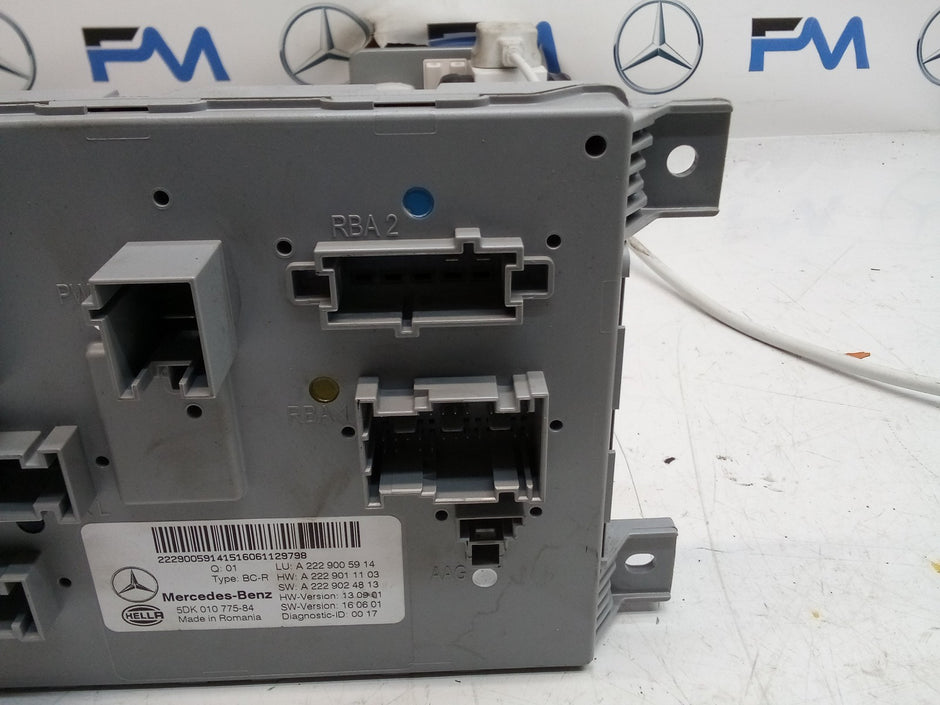 MERCEDES S-CLASS REAR SAM CONTROL MODULE W222 A2229005914 FM00768