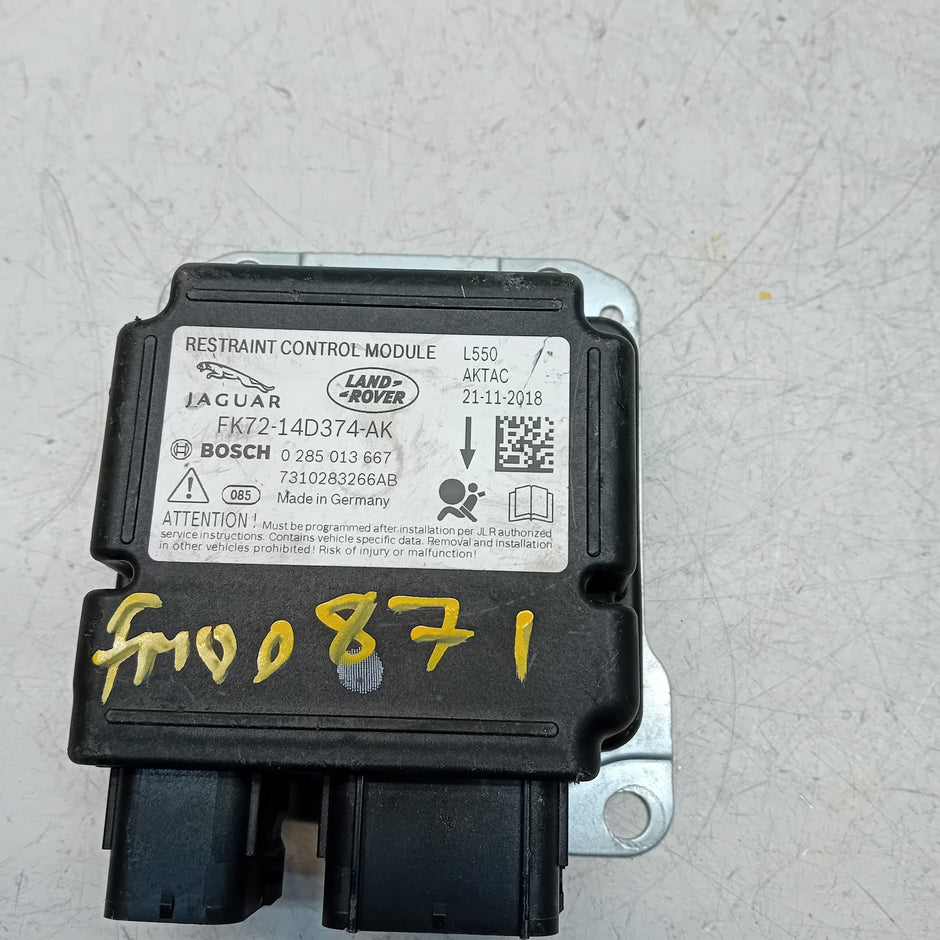 LANDROVER DISCOVERY SPORT 2016 RESTRAINT CONTROL MODULE FK72-14D374-AK FM00871