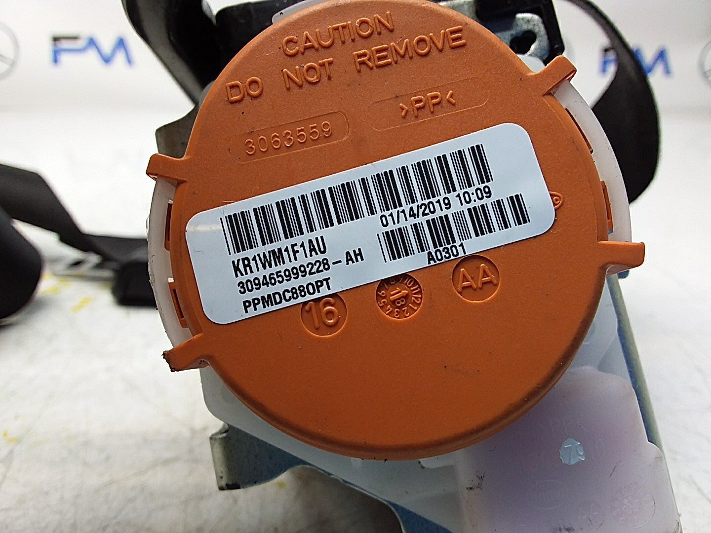 MERCEDES A CLASS  FRONT RIGHT SEAT BELT WITH PRETENSIONER A1778600800 FMS55 OSF