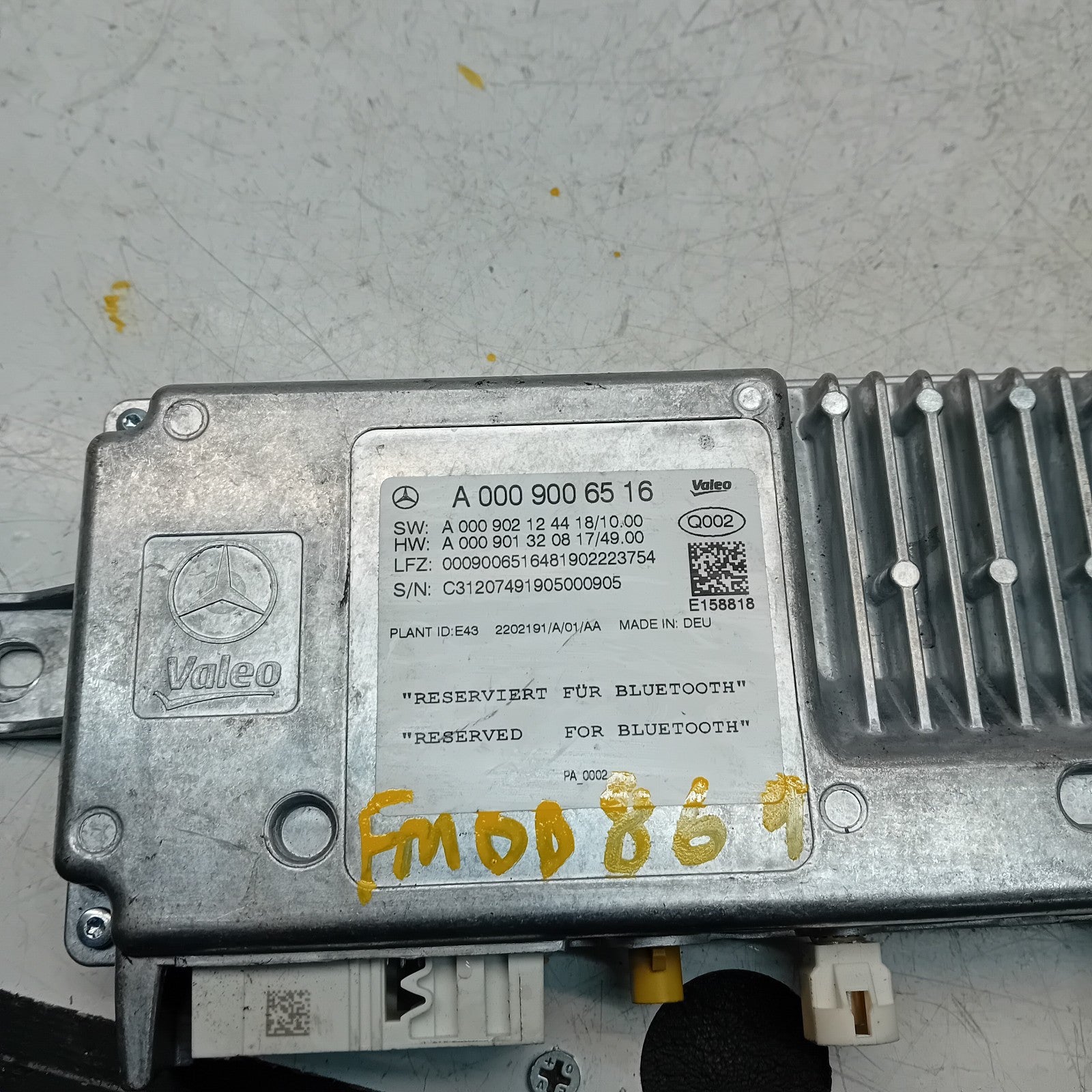 MERCEDES C-CLASS W205 BLUETOOTH PARKING CONTROL A0009006516 FM00869