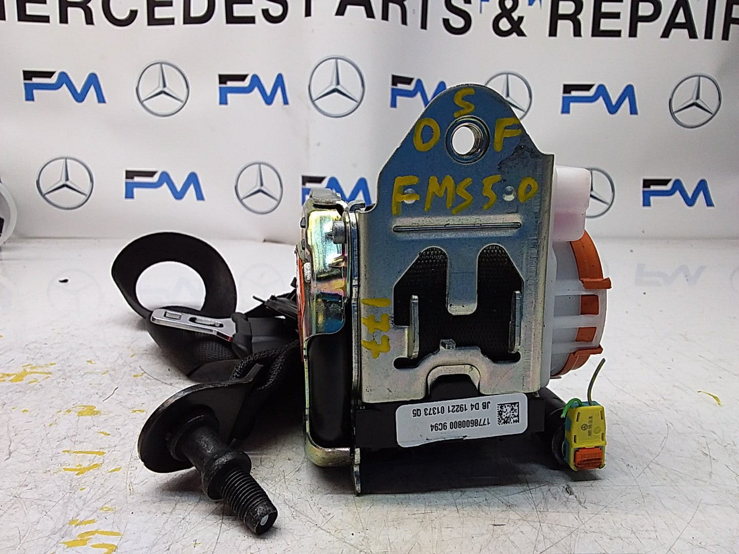 MERCEDES A CLASS  FRONT RIGHT SEAT BELT WITH PRETENSIONER A1778600800 FMS50 OSF