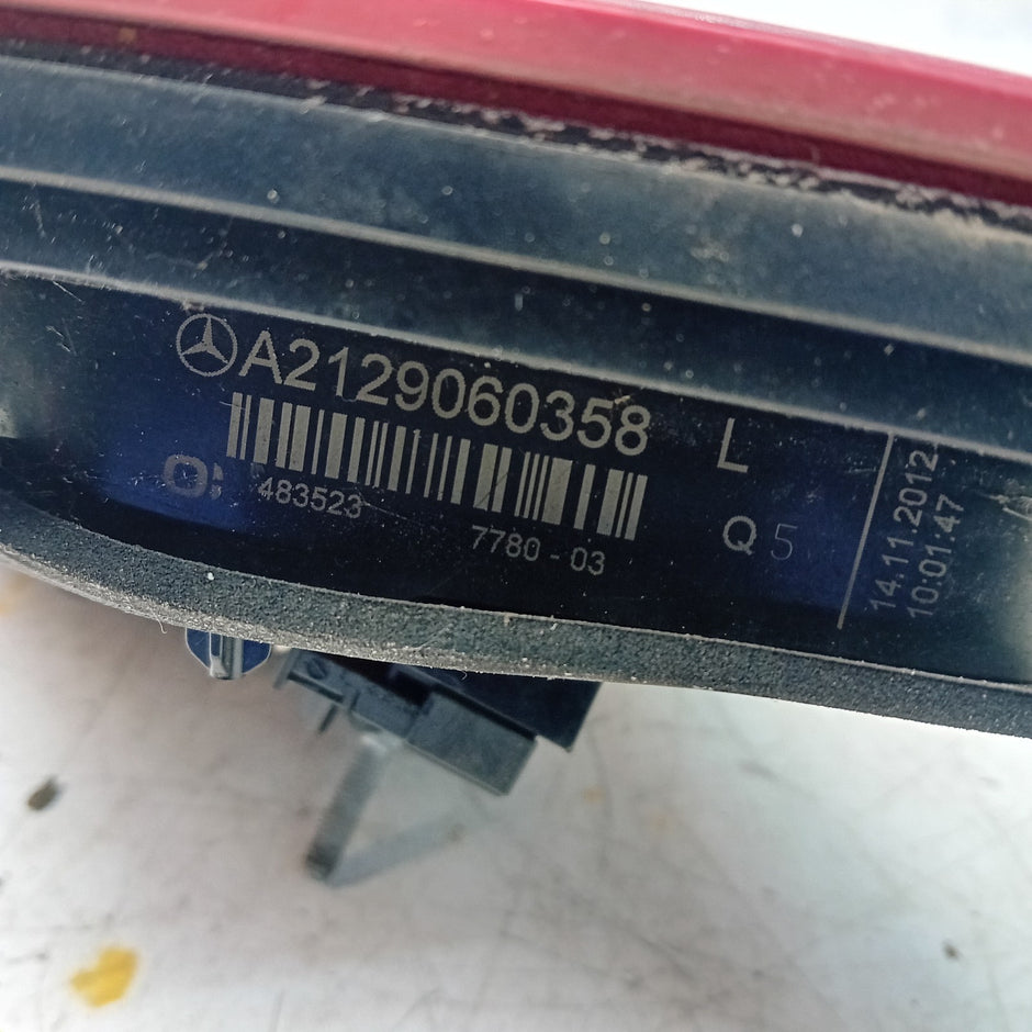 MERCEDES E-CLASS W212 DRIVER SIDE OS REAR TAIL LIGHT A2129060358 2012 FMT125