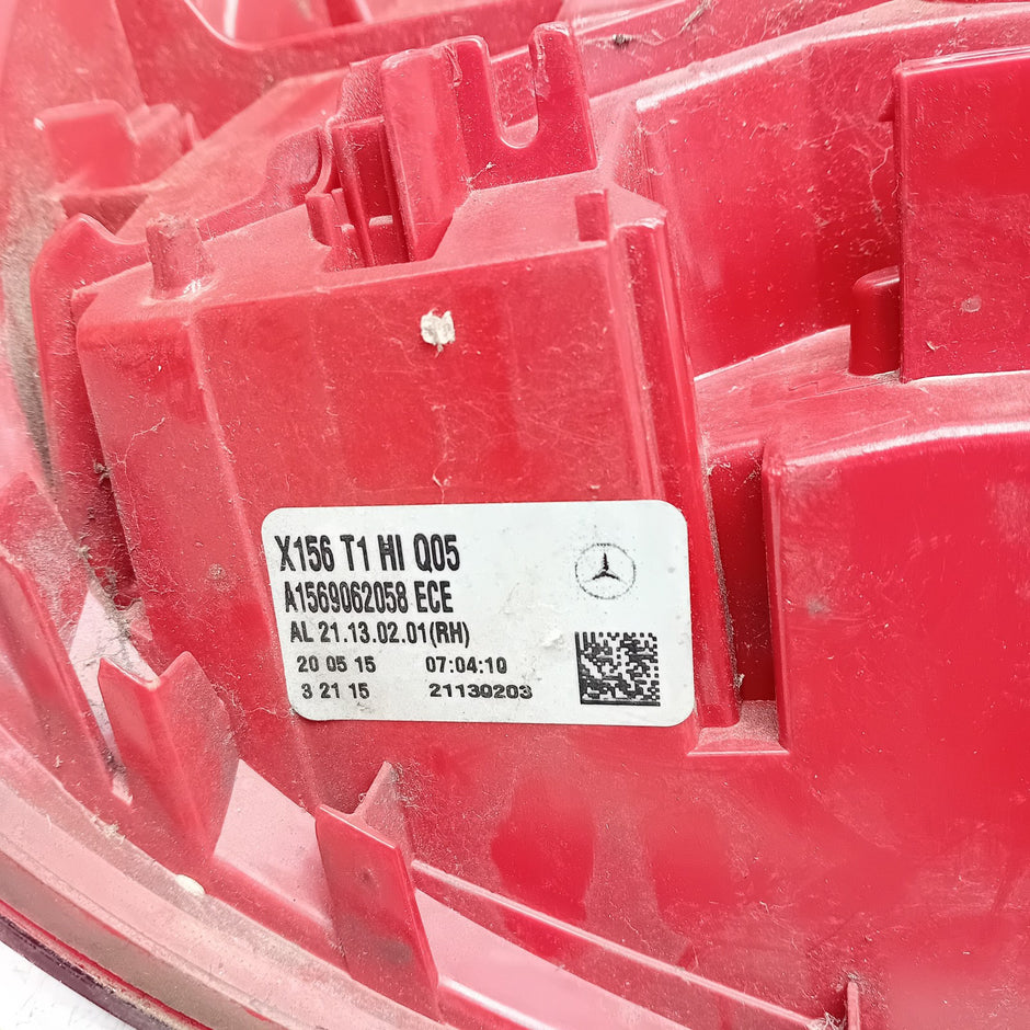MERCEDES GLA W156 2015 REAR DRIVER O/S TAIL LIGHT A1569062058 FMT69