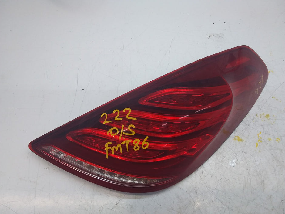 MERCEDES S-CLASS W222 REAR DRIVER O/S TAIL LIGHT A2229065501 2016 FMT86