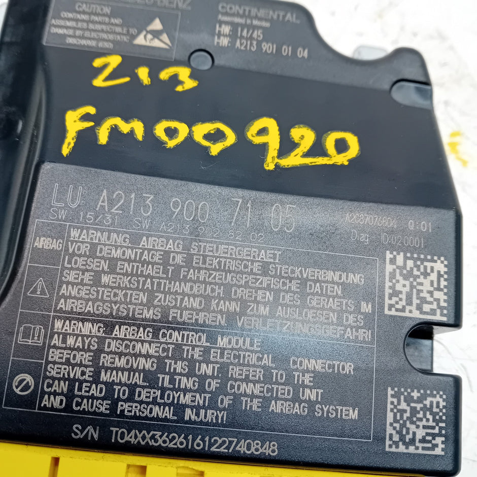 MERCEDES E-CLASS AIRBAG CONTROL MODULE W213 A2139007105 FM00920