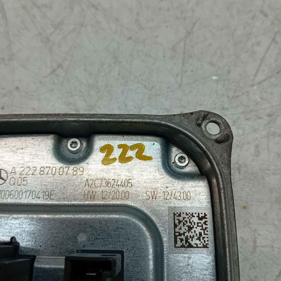 MERCEDES S-CLASS W222 HEADLIGHT CONTROL UNIT A2228700789 FM00982
