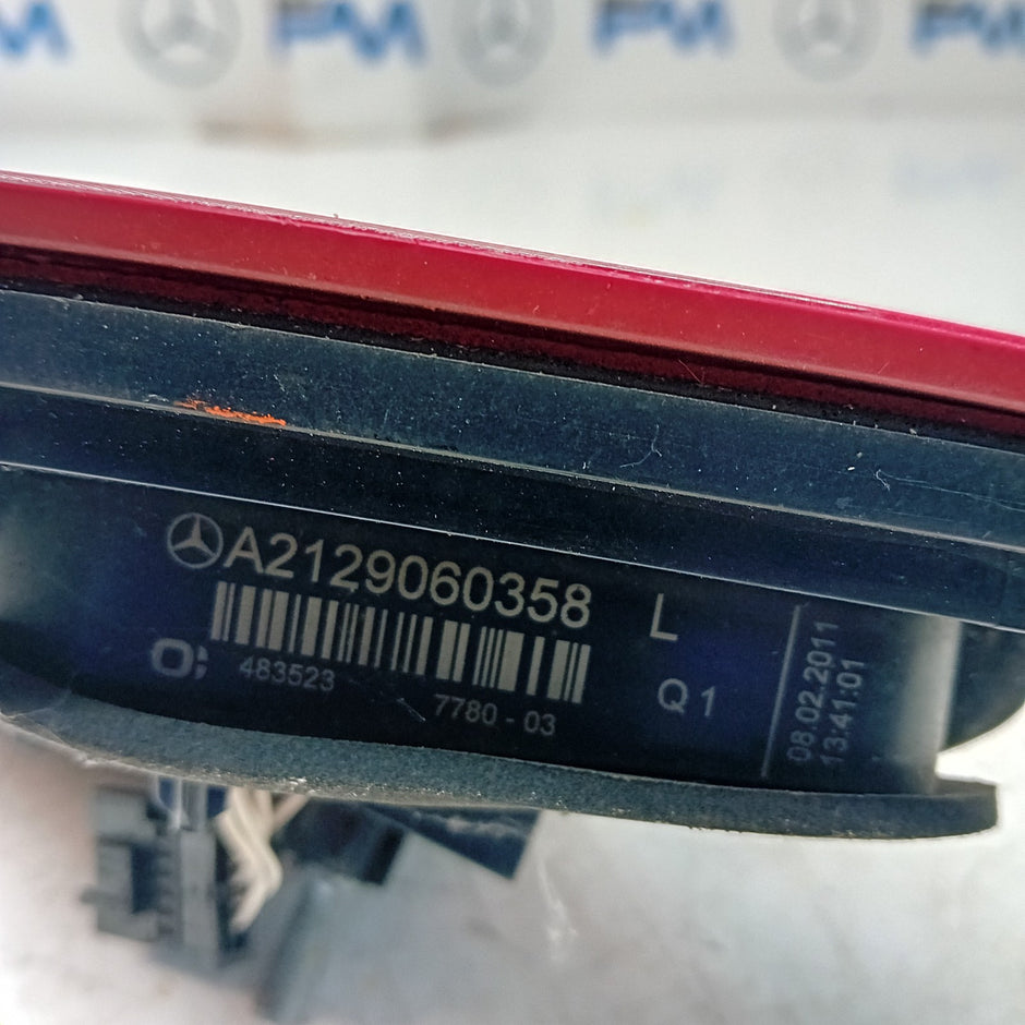 MERCEDES E-CLASS W212 PASSENGER SIDE NS REAR TAIL LIGHT A2129060358 2011 FMT128
