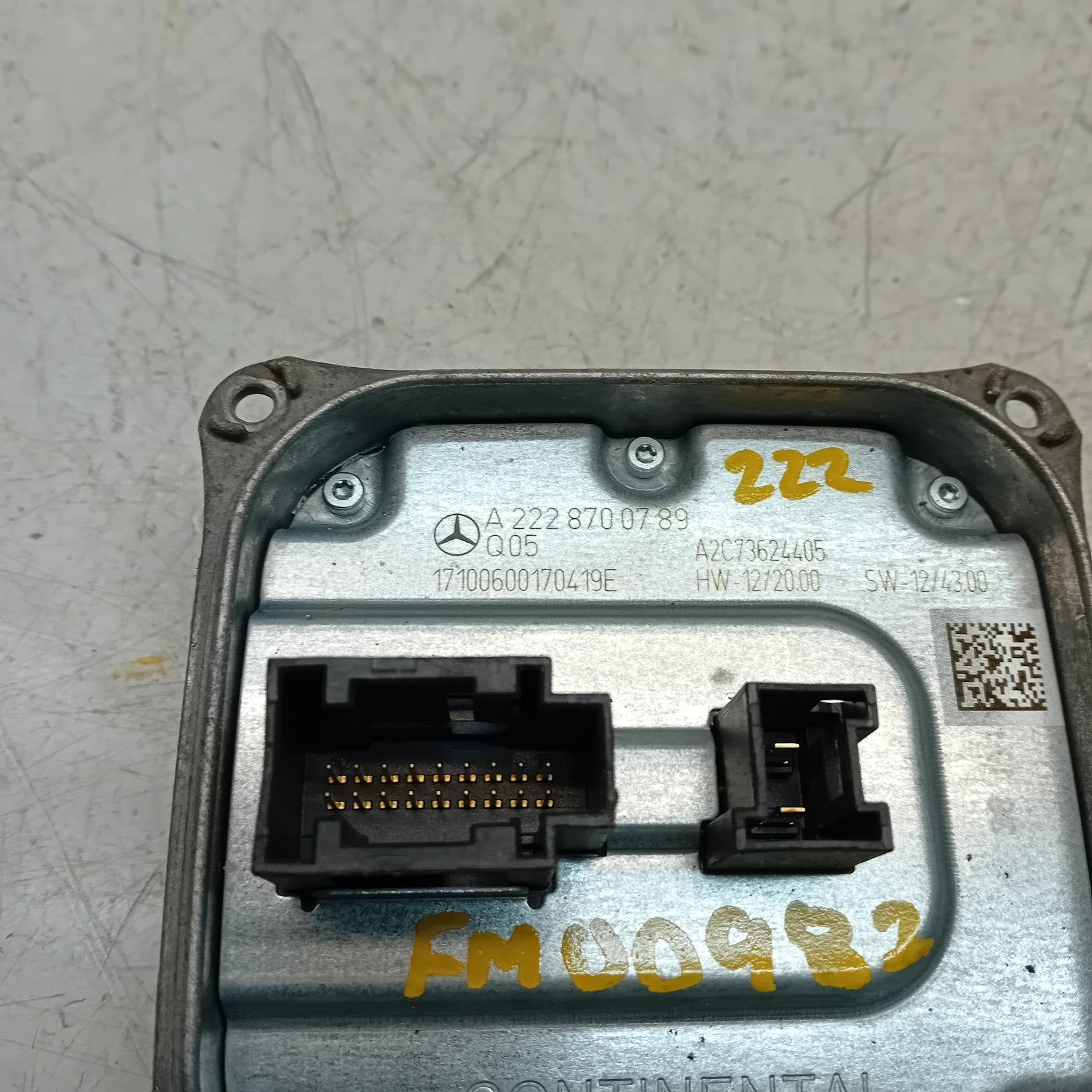 MERCEDES S-CLASS W222 HEADLIGHT CONTROL UNIT A2228700789 FM00982