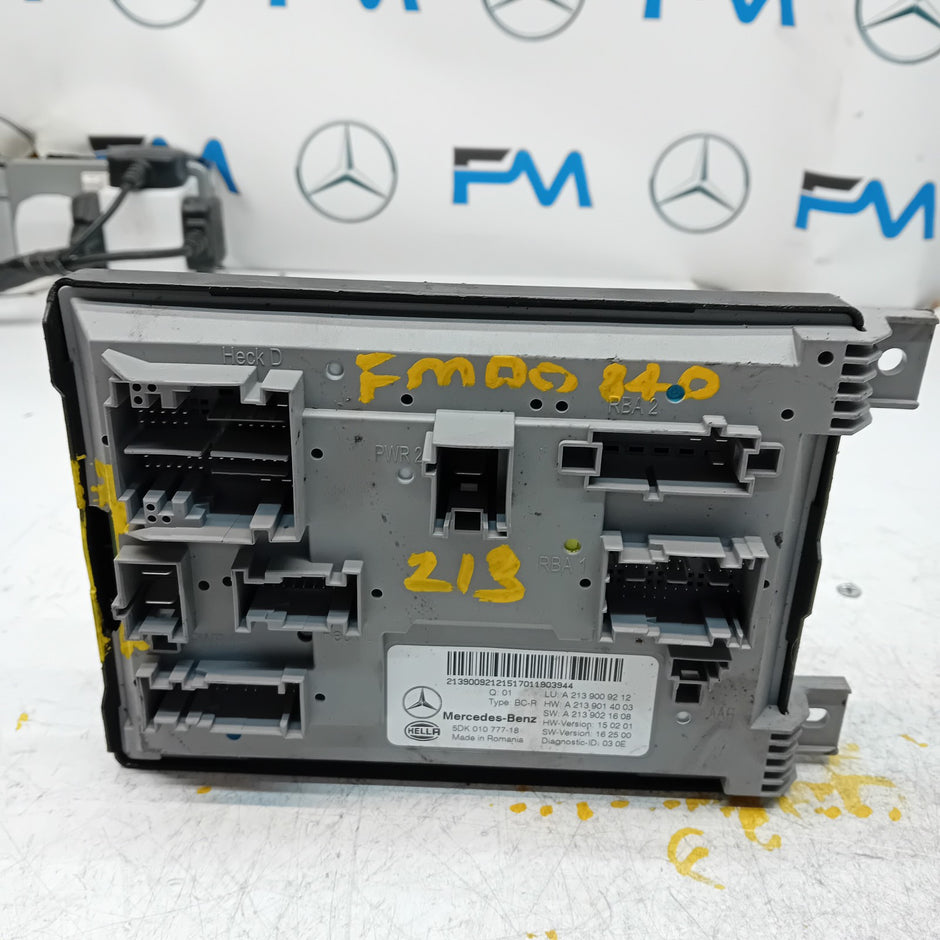 MERCEDES E-CLASS REAR SAM CONTROL MODULE W213 A2139009212 FM00840 (DAMAGED)