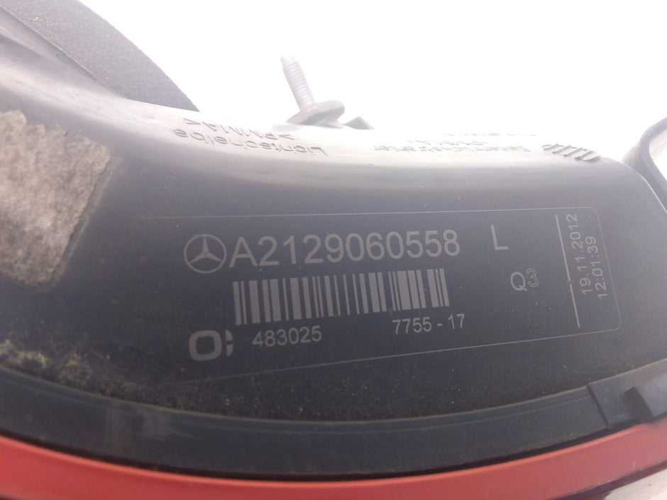 MERCEDES E-CLASS W212 REAR PASSENGER N/S TAIL LIGHT A2129060558 2012 FMT82