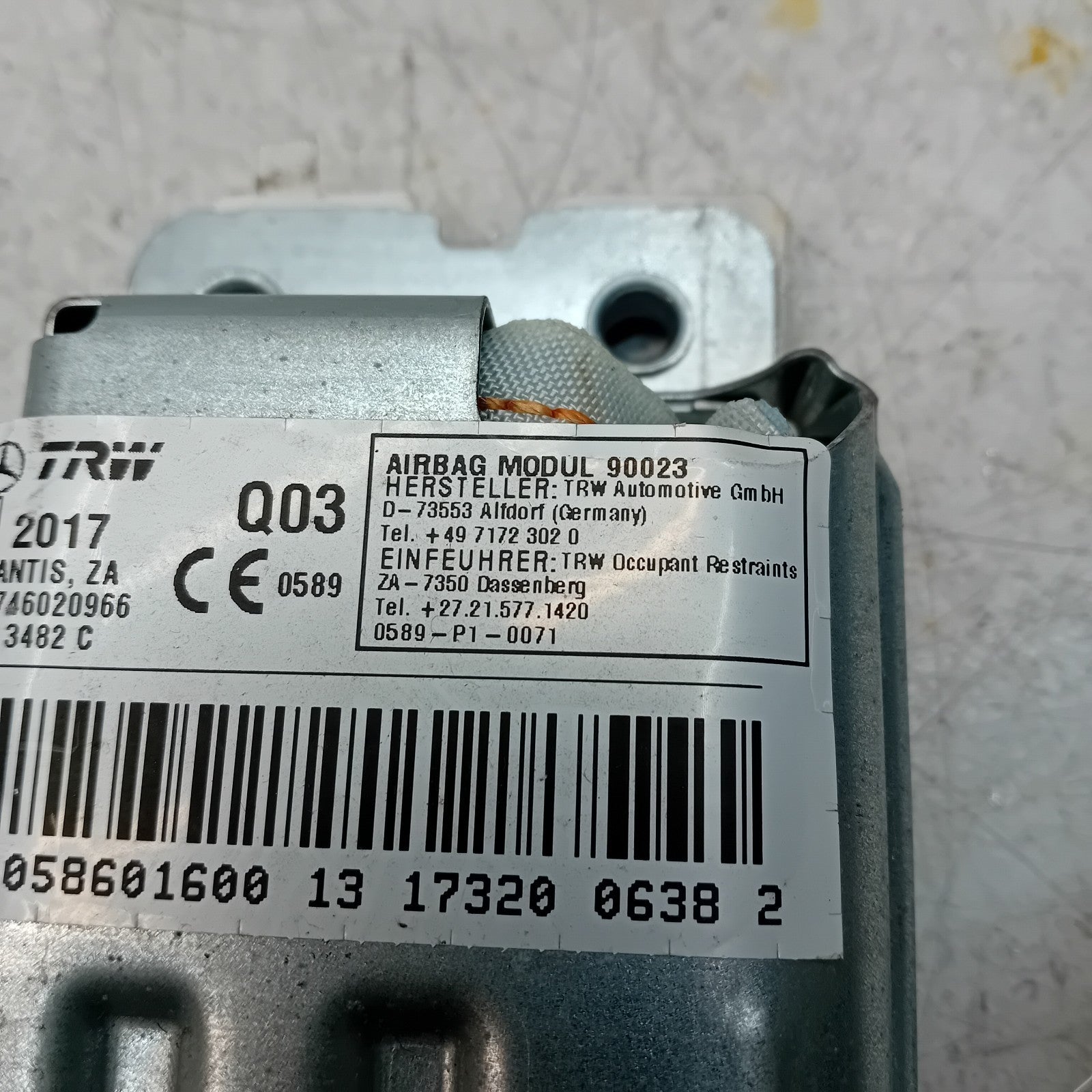 MERCEDES BENZ C CLASS W205 OSF DRIVER SIDE KNEE AIRBAG A2058201600 2017 FM001004