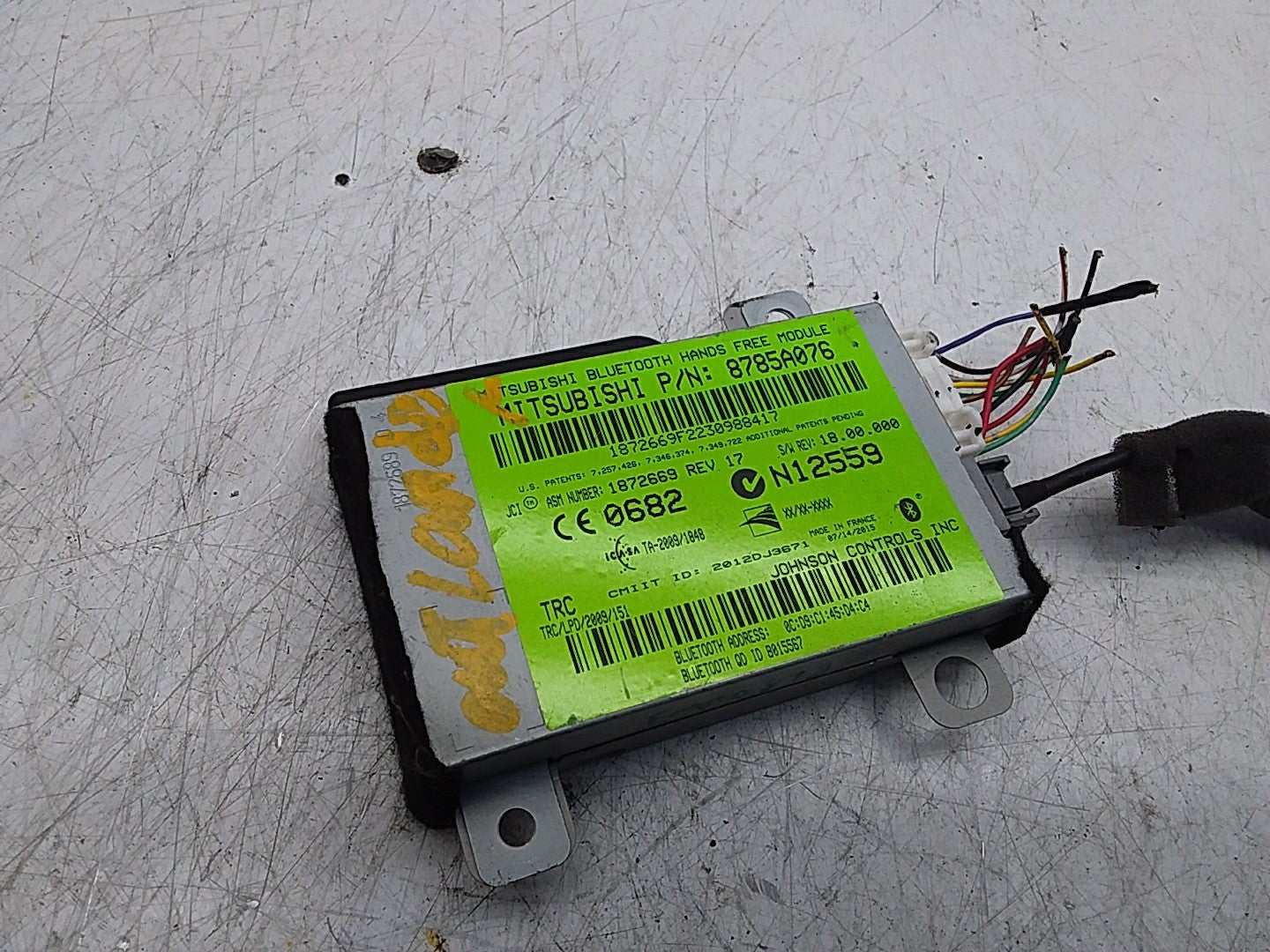MITSUBISHI  OUTLANDER BLUETOOTH HANDS FREE MODULE FMR04 8785A076