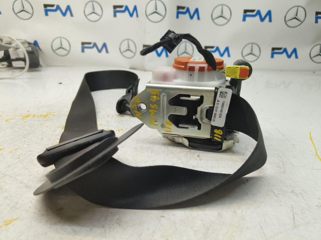 MERCEDES A CLASS SEAT BELT FRONT LEFT PASSENGER SIDE A1188601400 FMS45 NSF