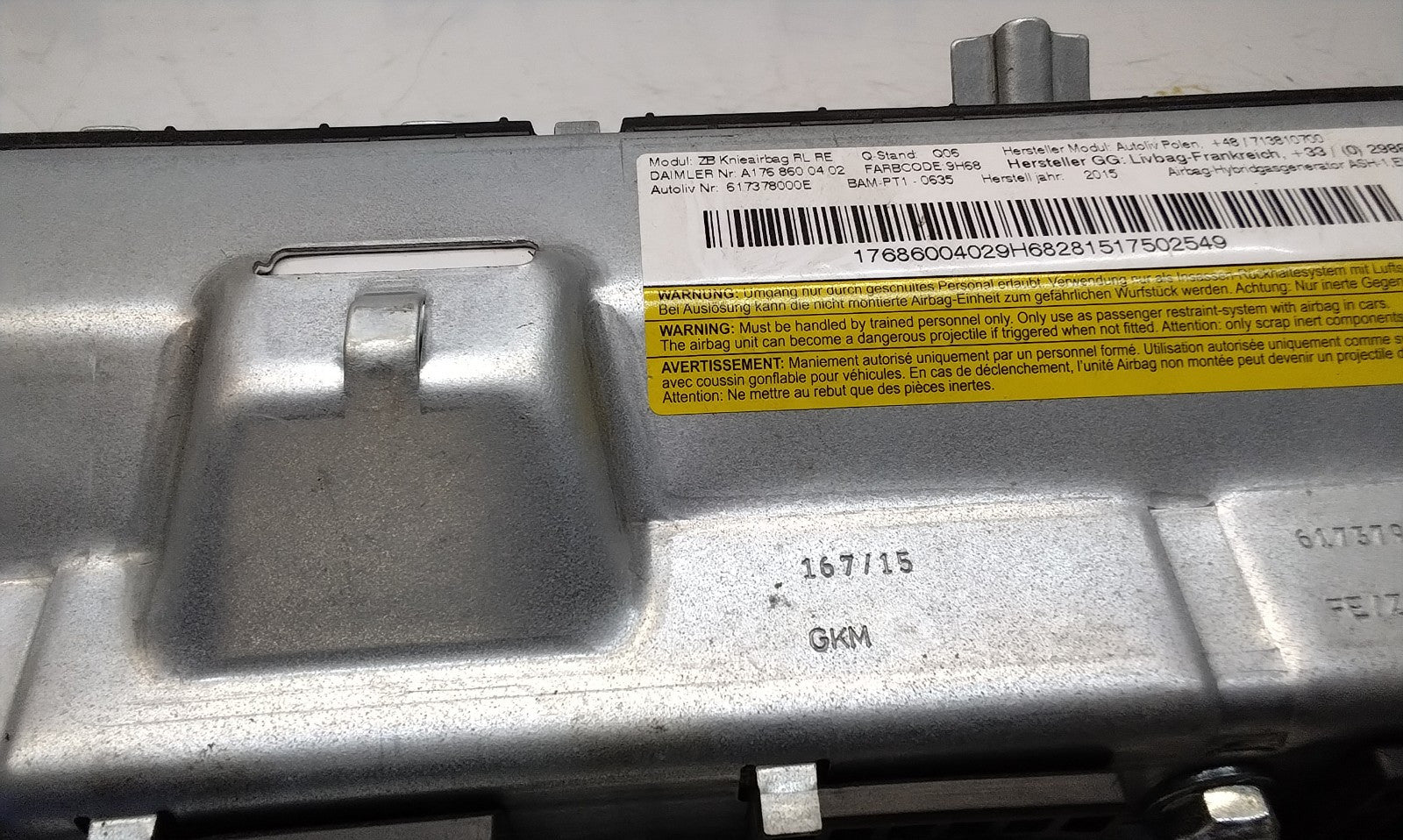MERCEDES BENZ A-CLASS W176 O/S/F DRIVER SIDE KNEE AIRBAG FM00755