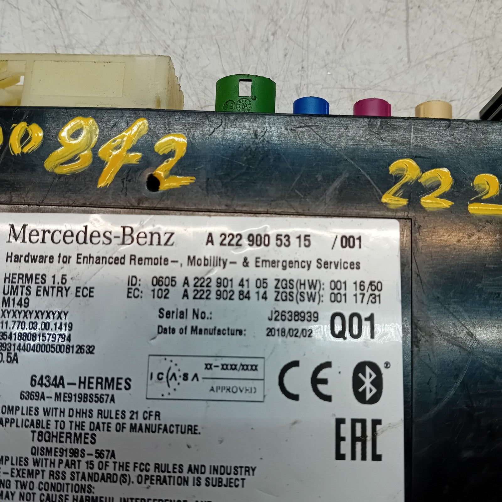 Mercedes W213 Bluetooth Hermes LTE Control Unit Module A2229005315  FM00842
