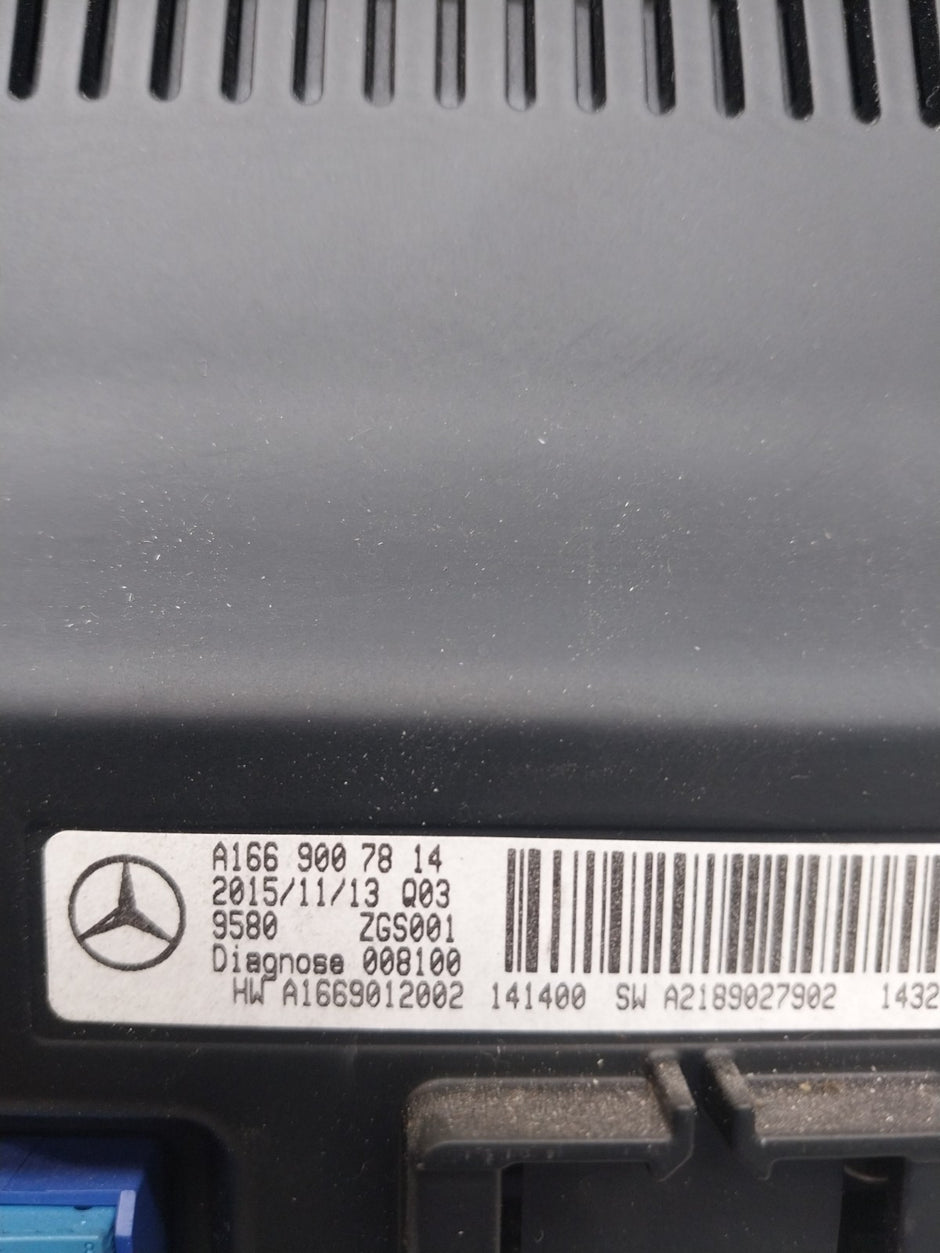 MERCEDES ML/M-CLASS W166 DISPLAY SCREEN A1669007814 2015 FM00723