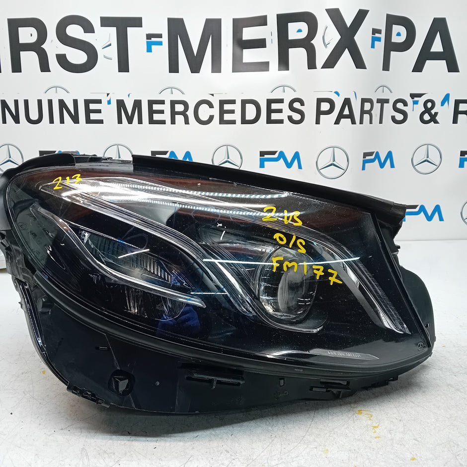 MERCEDES E-CLASS W213 HEADLIGHT DRIVER SIDE OS RIGHT A2129069608 2018 FMH177